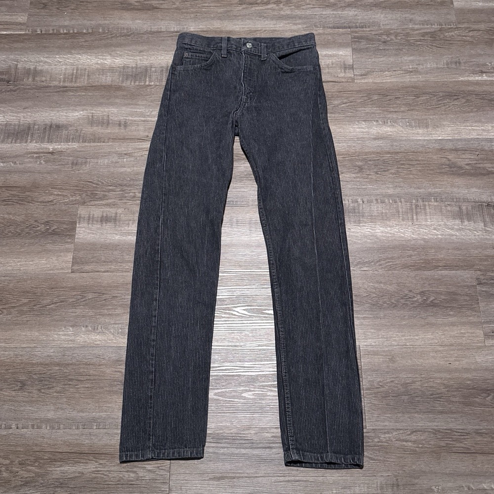 Vintage Levis 505-0240 Jeans Mens Size 30x34 Black Wabash Railroad Pinstripe 80s